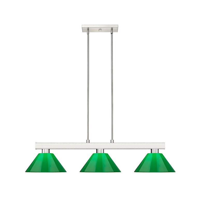 Image 4 Cobalt by Z-Lite Brushed Nickel 3 Light Billiard Light more views
