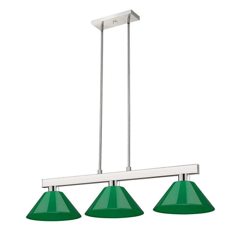 Image 7 Cobalt by Z-Lite Brushed Nickel 3 Light Billiard Light more views