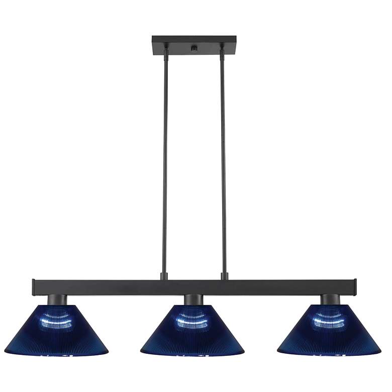 Image 1 Cobalt by Z-Lite Matte Black 3 Light Billiard Light