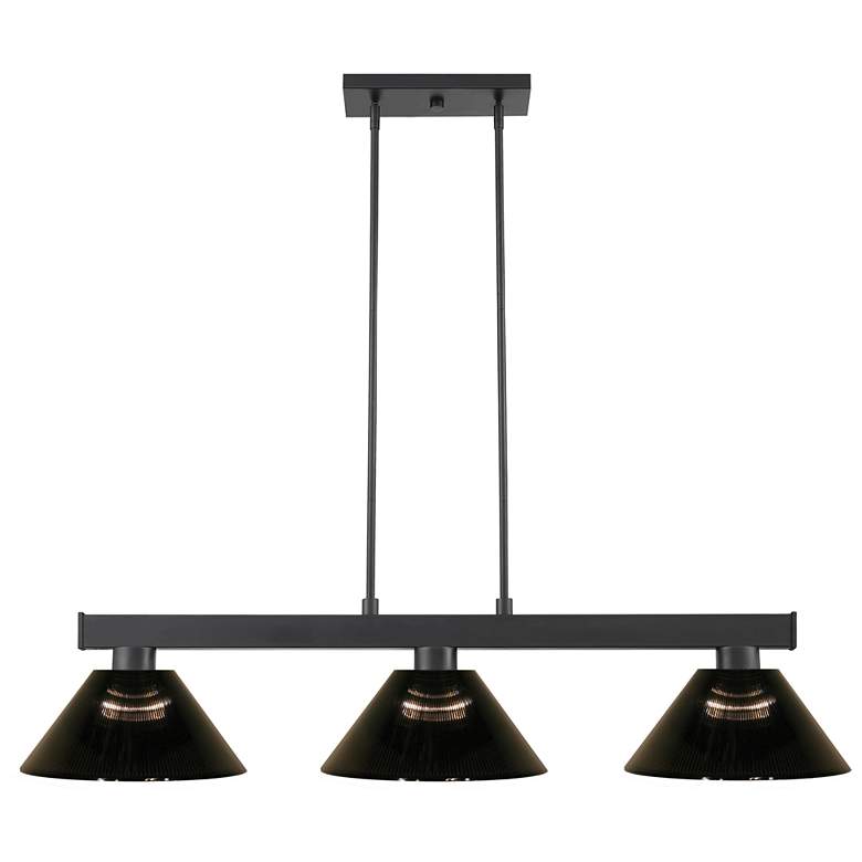 Image 1 Cobalt by Z-Lite Matte Black 3 Light Billiard Light