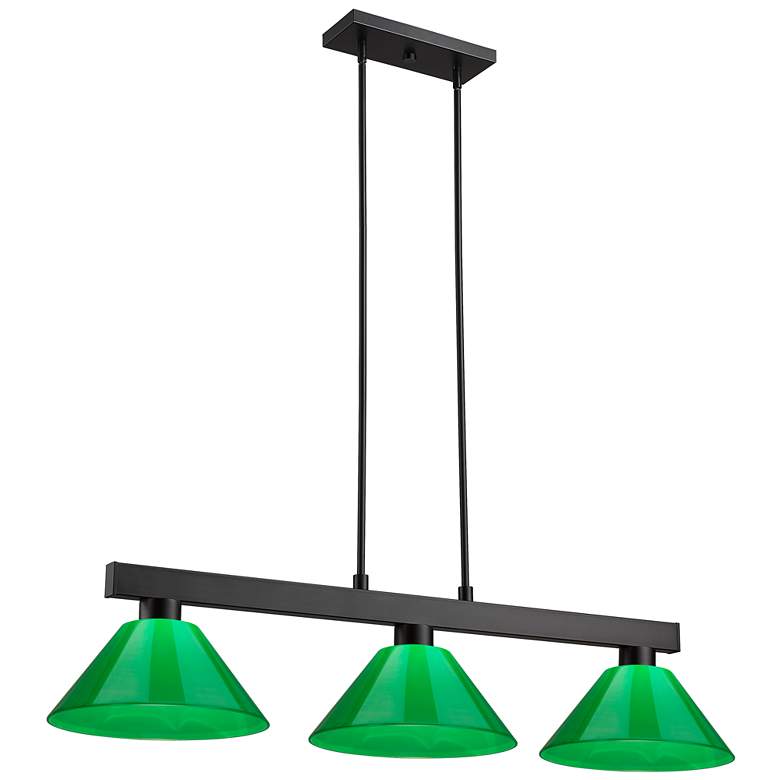 Image 1 Cobalt by Z-Lite Matte Black 3 Light Billiard Light