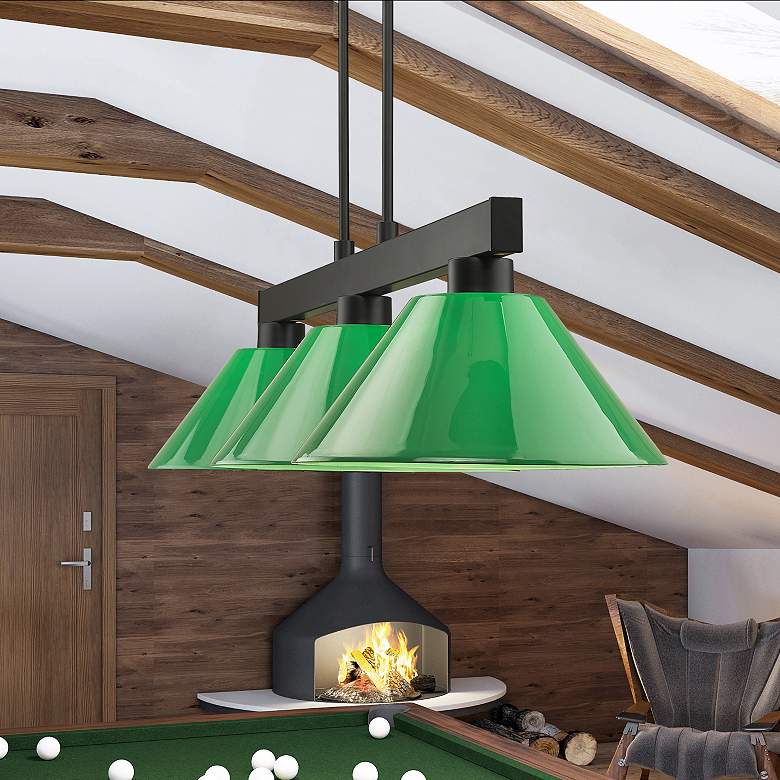 Image 1 Cobalt by Z-Lite Matte Black 3 Light Billiard Light