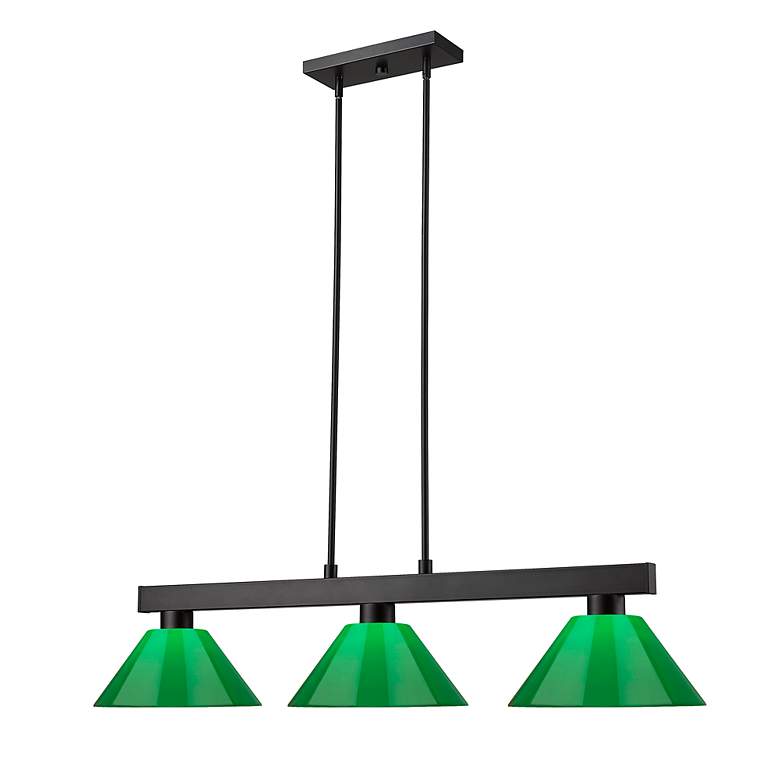 Image 5 Cobalt by Z-Lite Matte Black 3 Light Billiard Light more views