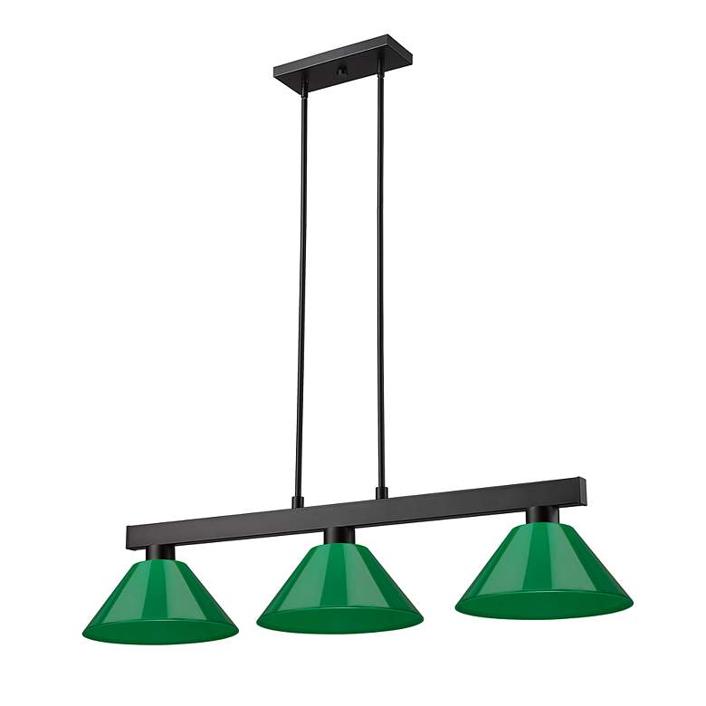 Image 7 Cobalt by Z-Lite Matte Black 3 Light Billiard Light more views