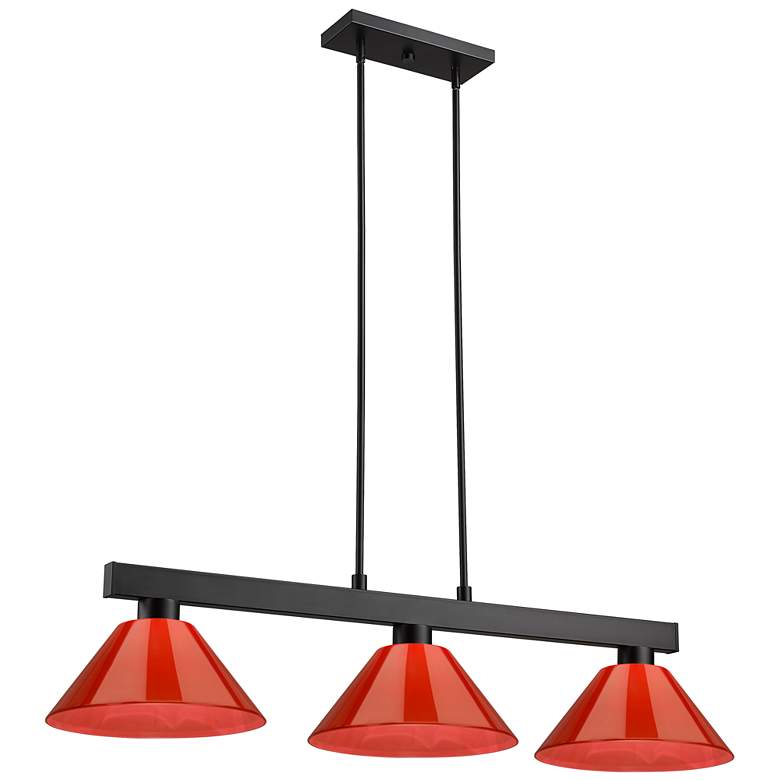 Image 1 Cobalt by Z-Lite Matte Black 3 Light Billiard Light