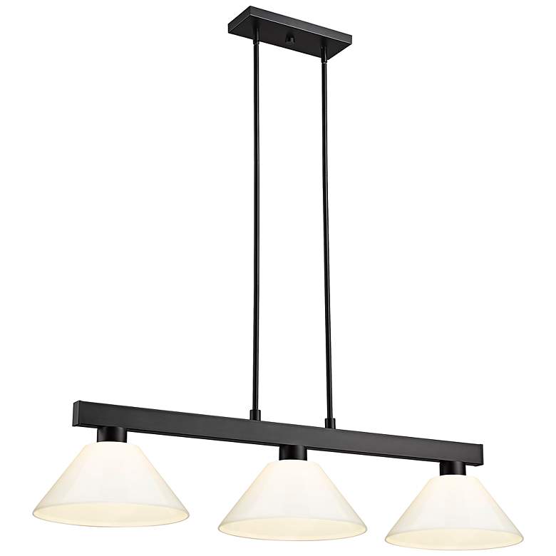 Image 3 Cobalt by Z-Lite Matte Black 3 Light Billiard Light