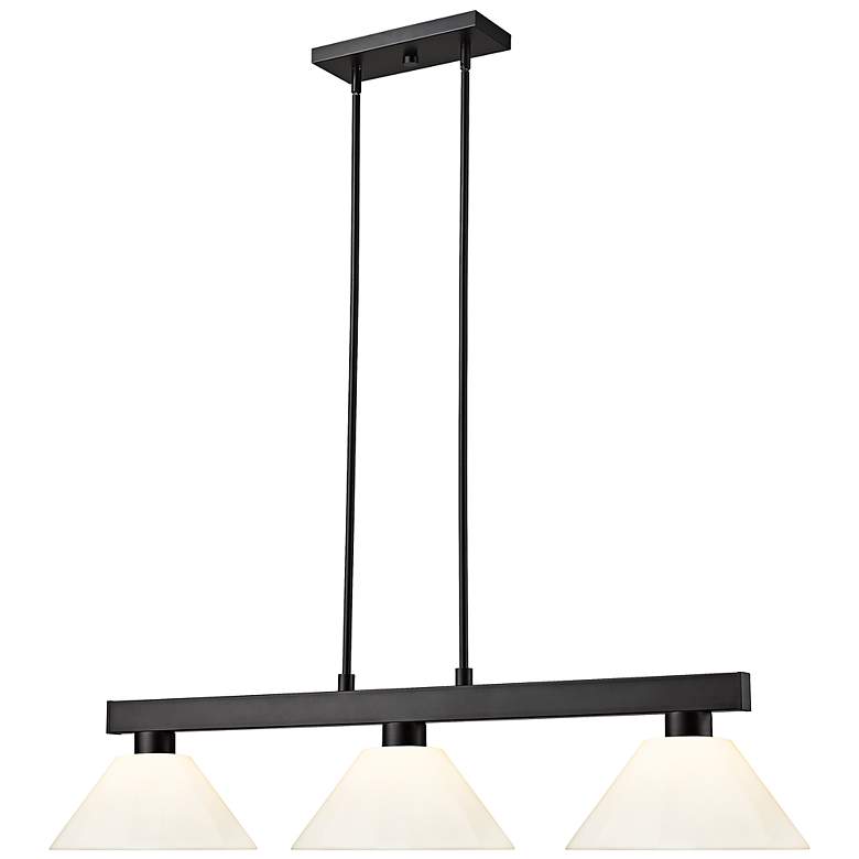 Image 6 Cobalt by Z-Lite Matte Black 3 Light Billiard Light more views