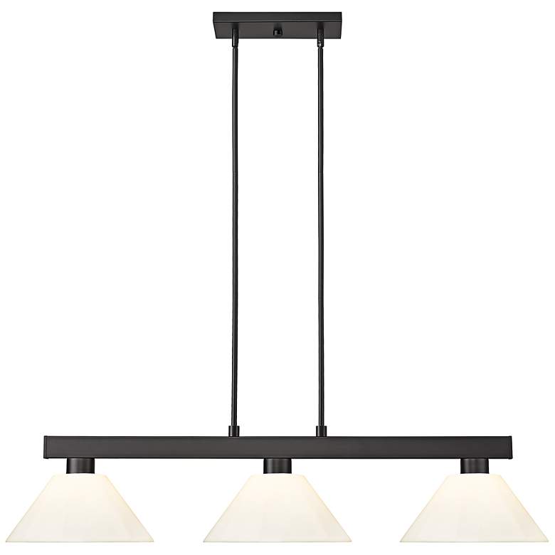 Image 7 Cobalt by Z-Lite Matte Black 3 Light Billiard Light more views