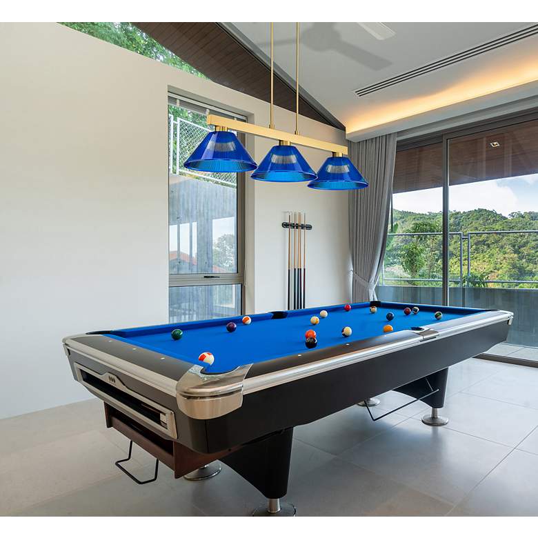 Image 2 Cobalt by Z-Lite Modern Gold with Dark Blue 3 Light Billiard more views