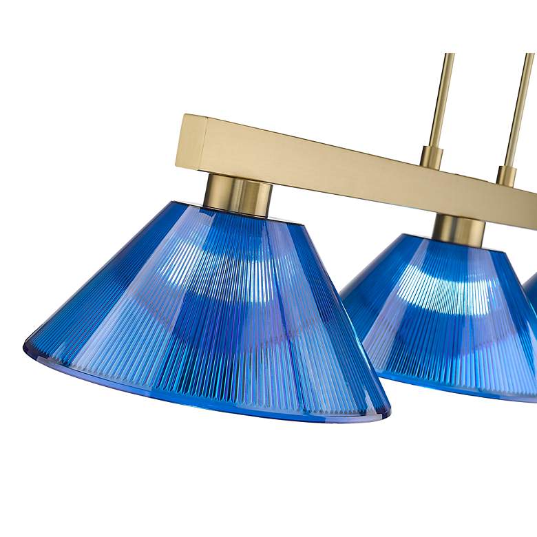 Image 5 Cobalt by Z-Lite Modern Gold with Dark Blue 3 Light Billiard more views