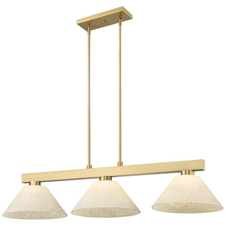 Image 1 Cobalt by Z-Lite Modern Gold with Golden Mottle 3 Light Billiard