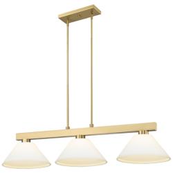 Cobalt by Z-Lite Modern Gold with Matte Opal 3 Light Billiard