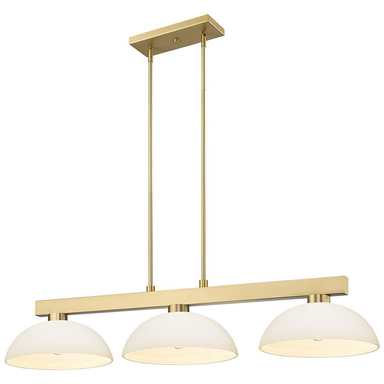 Image 1 Cobalt by Z-Lite Modern Gold with Matte Opal 3 Light Billiard