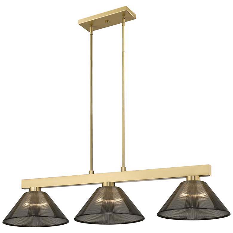 Image 1 Cobalt by Z-Lite Modern Gold with Smoke 3 Light Billiard