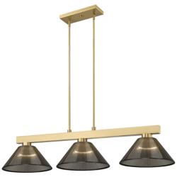 Cobalt by Z-Lite Modern Gold with Smoke 3 Light Billiard