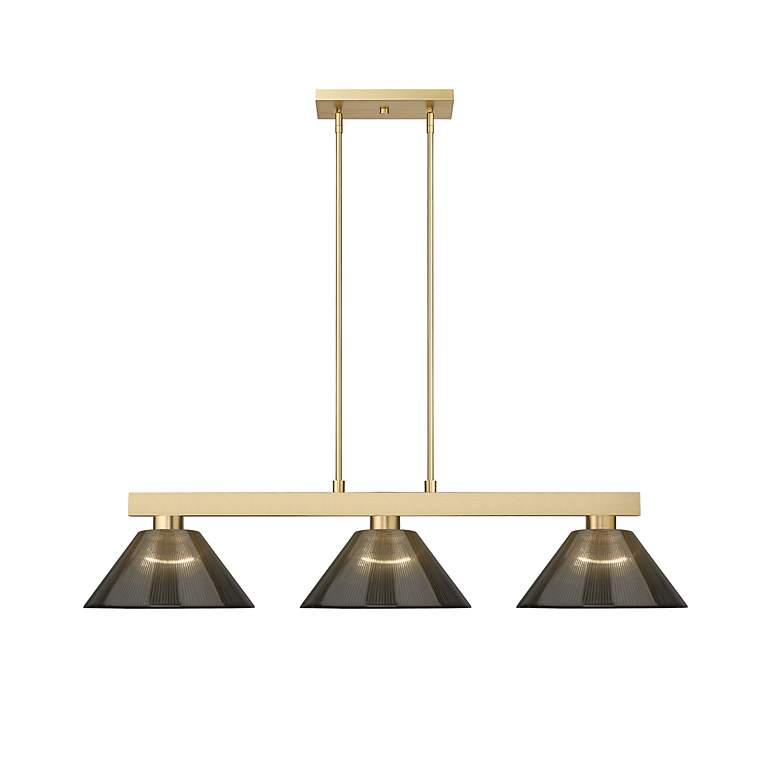 Image 3 Cobalt by Z-Lite Modern Gold with Smoke 3 Light Billiard more views