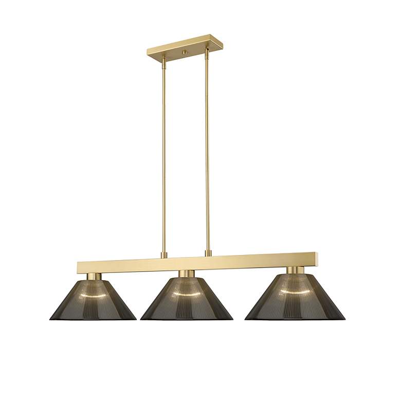 Image 4 Cobalt by Z-Lite Modern Gold with Smoke 3 Light Billiard more views