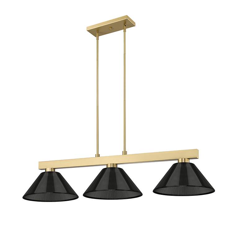 Image 6 Cobalt by Z-Lite Modern Gold with Smoke 3 Light Billiard more views