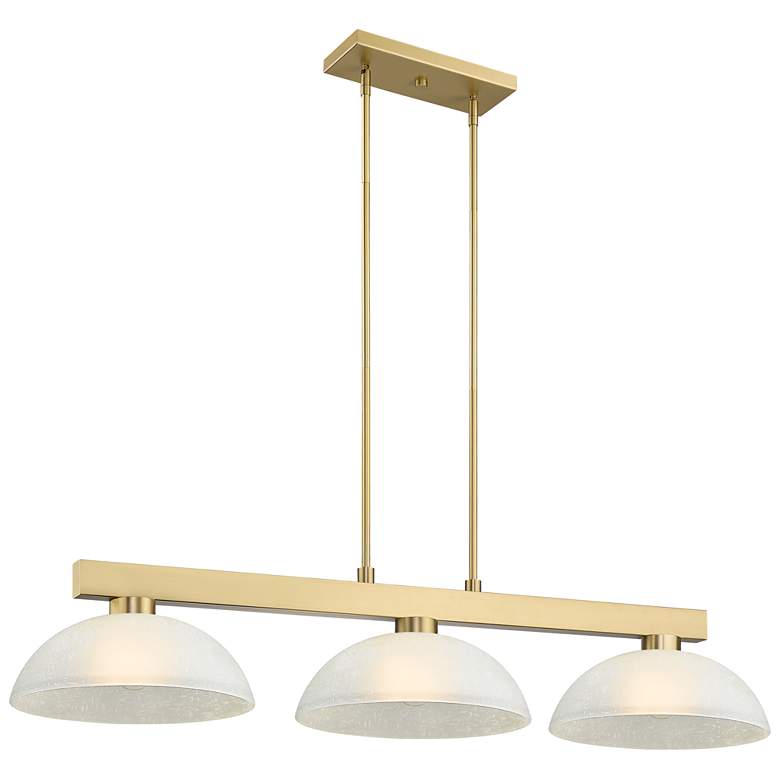 Image 1 Cobalt by Z-Lite Modern Gold with White Linen 3 Light Billiard