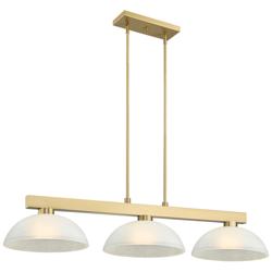 Cobalt by Z-Lite Modern Gold with White Linen 3 Light Billiard