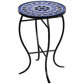 Image2 of Cobalt Mosaic Black Iron Outdoor Accent Table
