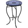 Cobalt Mosaic Black Iron Outdoor Accent Table