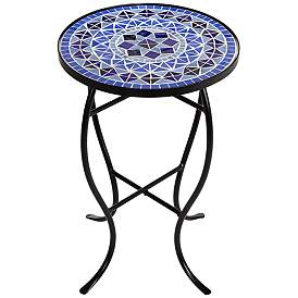 Image5 of Cobalt Mosaic Black Iron Outdoor Accent Table more views