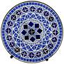 Cobalt Mosaic Black Iron Outdoor Accent Tables Set of 2