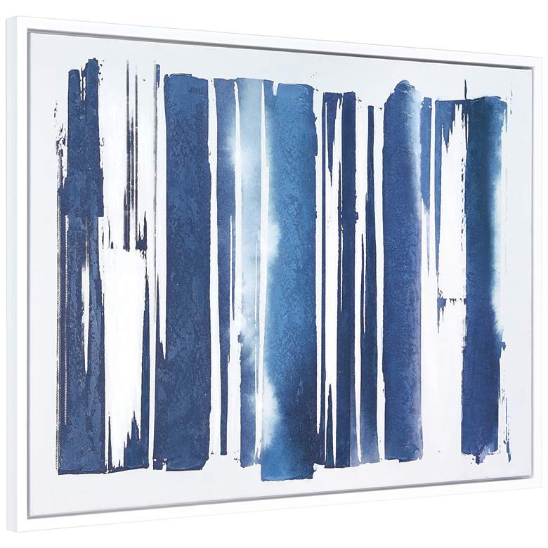Image 4 Cobalt Streaks 1 40 inch High Metallic Framed Canvas Wall Art more views