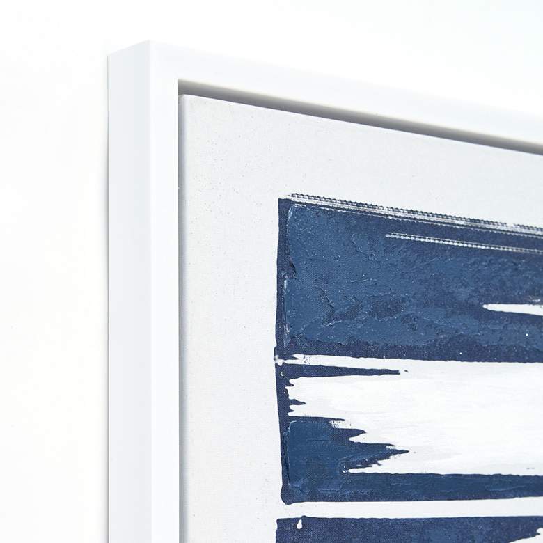 Image 5 Cobalt Streaks 1 40 inch High Metallic Framed Canvas Wall Art more views