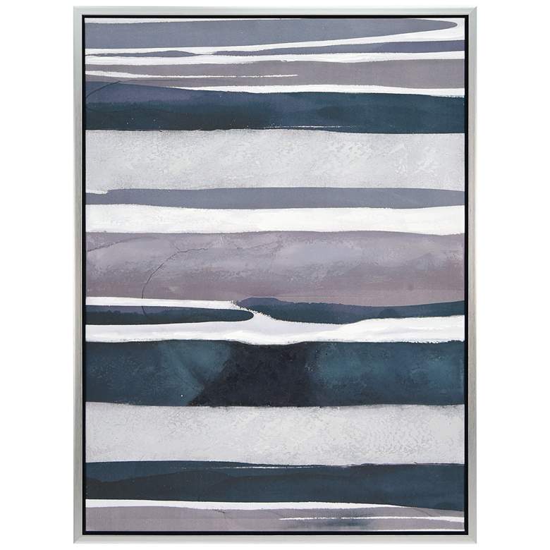 Image 3 Cobalt Streaks 2 40" High Metallic Framed Canvas Wall Art