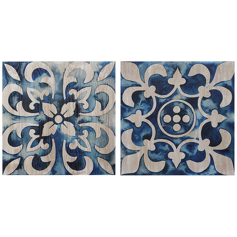 Image 2 Cobalt Tile 24" Square 2-Piece Giclee Printed Wall Art Set