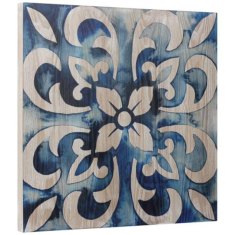 Image 5 Cobalt Tile II 24 inch Square Giclee Printed Wood Wall Art more views