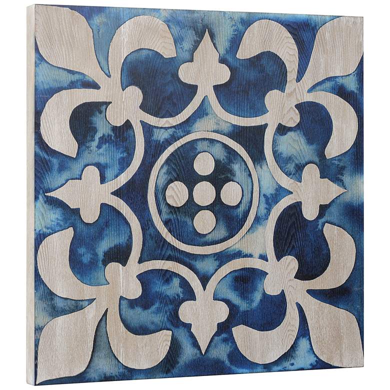 Image 3 Cobalt Tile III 24 inch Square Giclee Printed Wood Wall Art more views