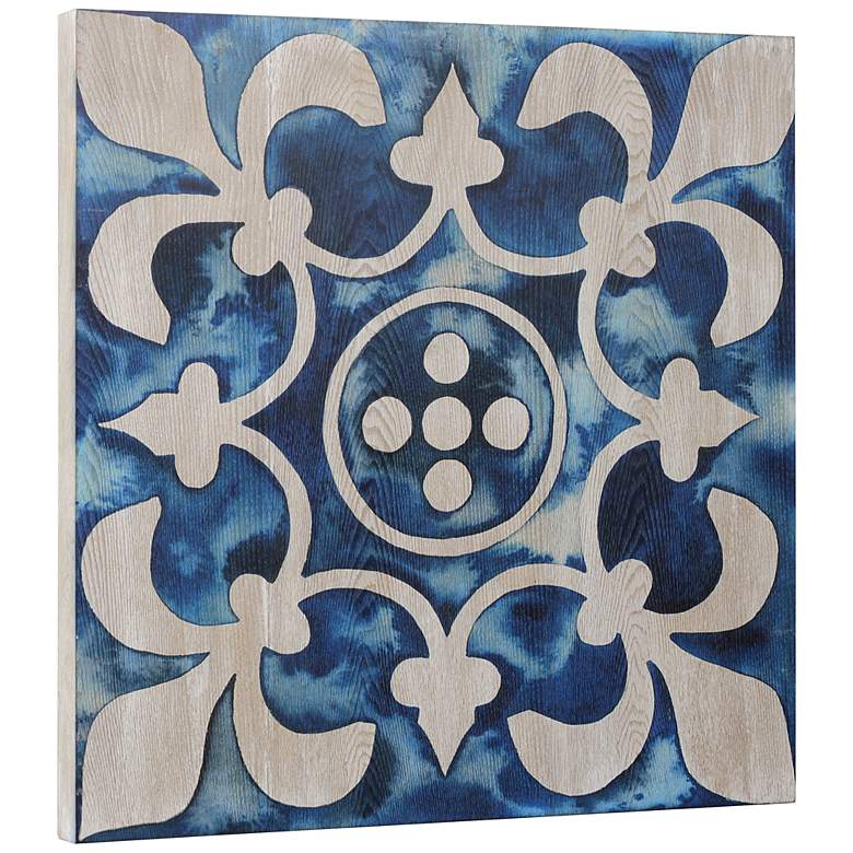 Image 3 Cobalt Tile III 24" Square Giclee Printed Wood Wall Art more views