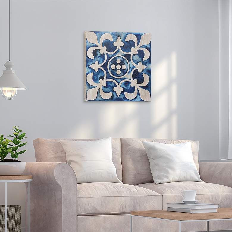 Image 6 Cobalt Tile III 24" Square Giclee Printed Wood Wall Art more views