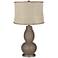 Cobble Brown Beige Brocatelle Double Gourd Table Lamp