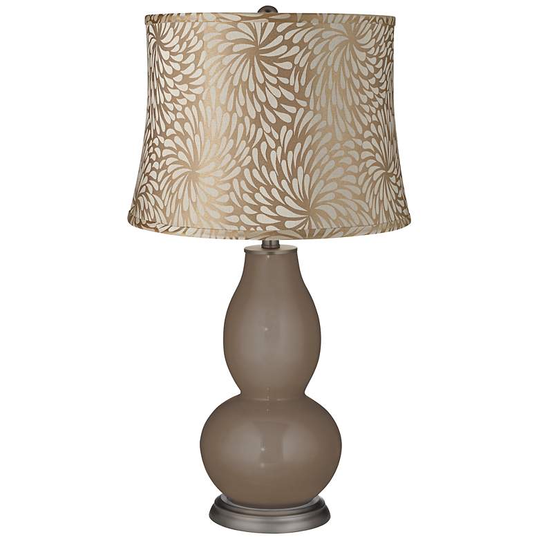 Image 1 Cobble Brown Chrysanthemum Shade Double Gourd Table Lamp