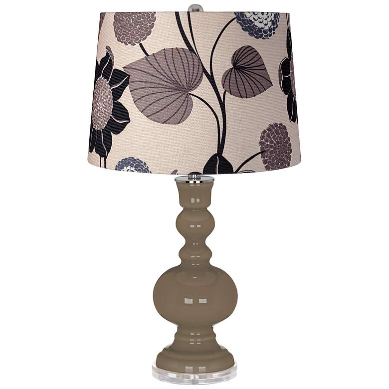 Image 1 Cobble Brown Clover Flower Shade Apothecary Table Lamp