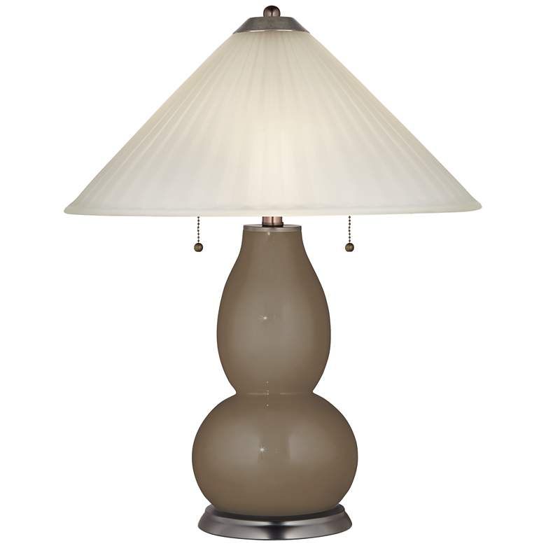 Image 1 Cobble Brown Fulton Table Lamp with Fluted Glass Shade