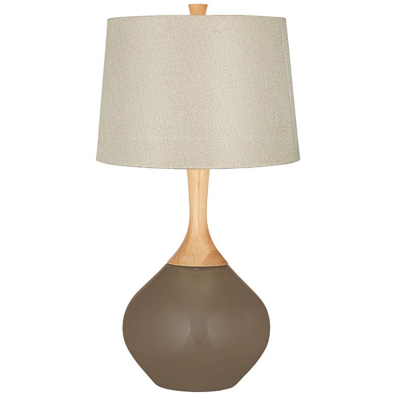 Image 1 Cobble Brown Textured Linen Silver Shade Wexler Table Lamp