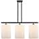 Cobbleskill 10" 3 Light Black Brass Island Light w/ White Shade