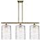 Cobbleskill 10" 3 Light Brass Island Light w/ Swirl Shade