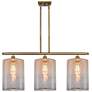 Cobbleskill 10" 3 Light Brushed Brass Island Light w/ Mercury Shade