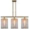 Cobbleskill 10" 3 Light Brushed Brass Island Light w/ Mercury Shade