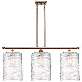 Image1 of Cobbleskill 10" 3 Light Copper Island Light w/ Swirl Shade