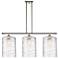 Cobbleskill 10" 3 Light Nickel Island Light w/ Swirl Shade