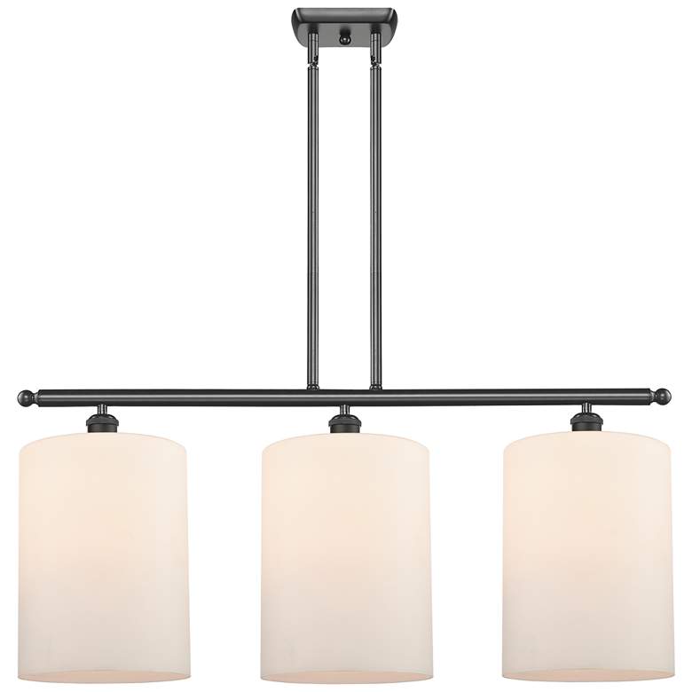 Image 1 Cobbleskill 10" 3 Light Oil Rubbed Bronze Island Light w/ White Shade