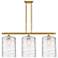 Cobbleskill 10" 3 Light Satin Gold Island Light w/ Swirl Shade