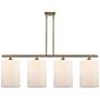 Cobbleskill 10" 4 Light Brass Island Light w/ White Shade